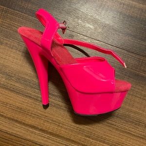 Pink platform stilettos